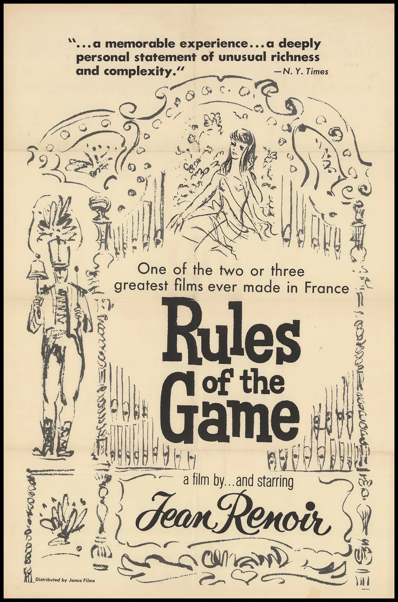 پوستر فیلم قاعده بازی (The Rules of the Game)، محصول 1939