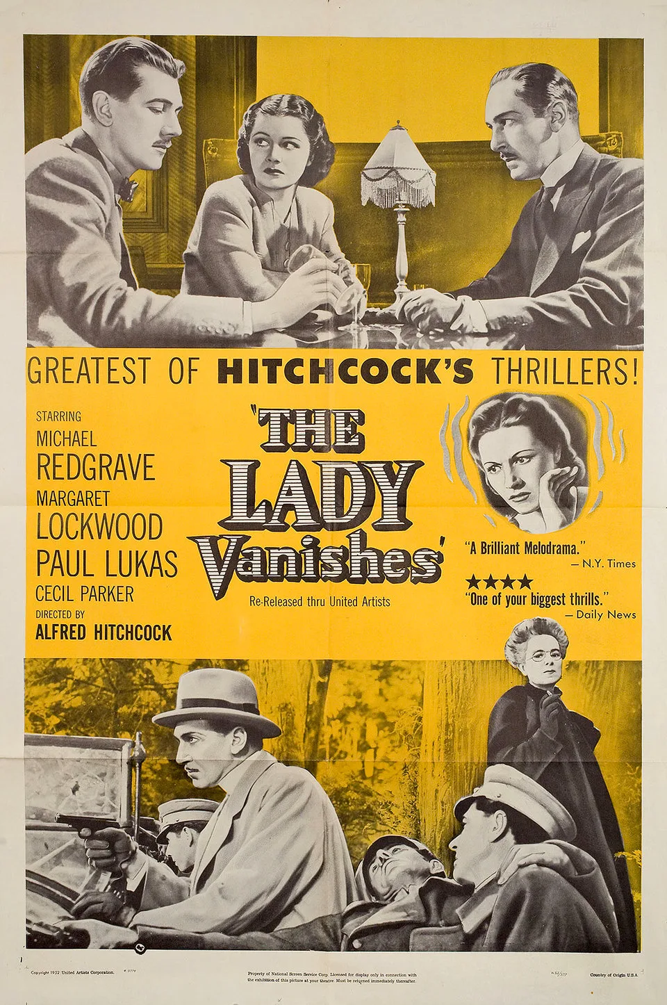 پوستر واقعی فیلم The Lady Vanishes (1938)، پوستر یک‌شیت فیلم