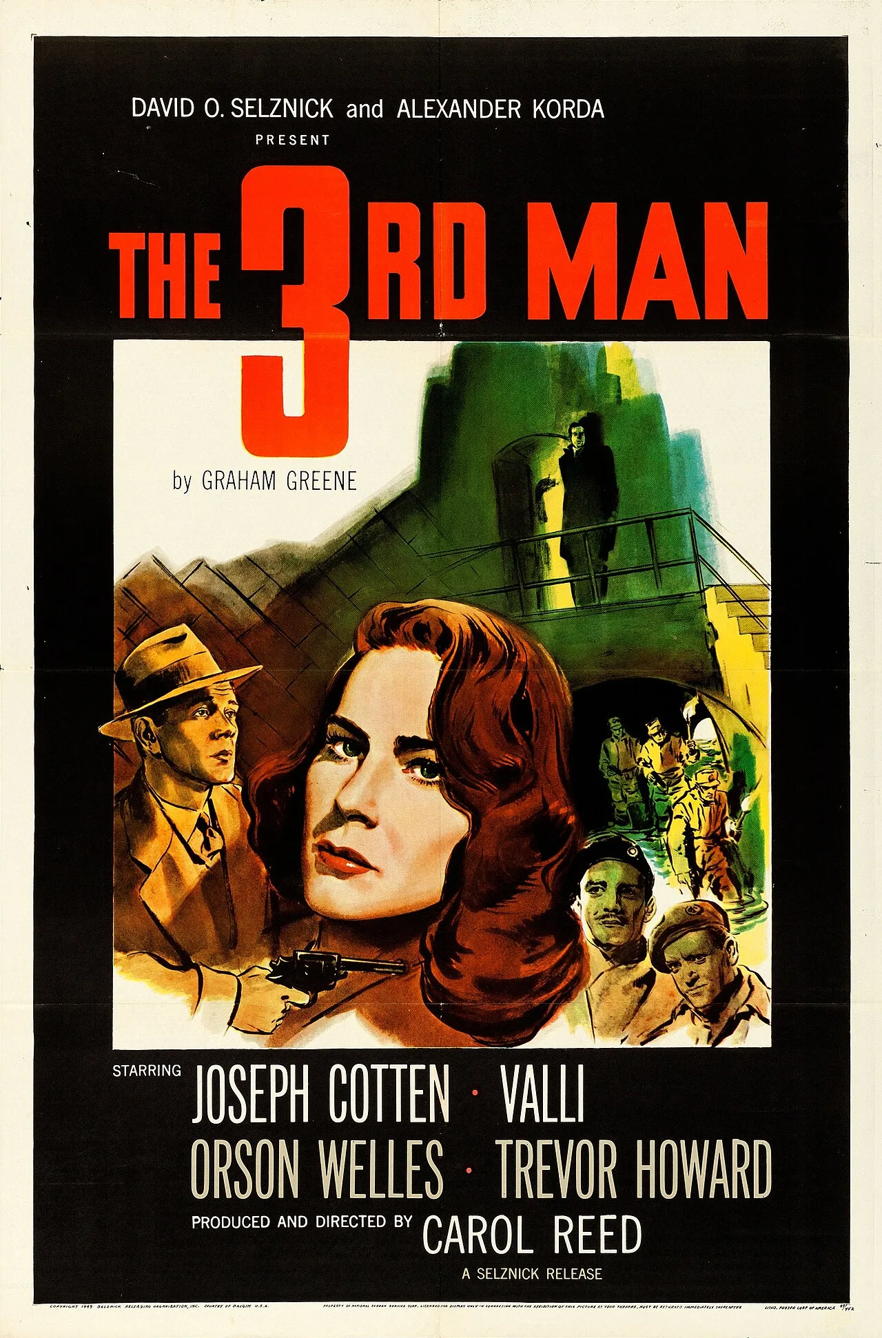 پوستر واقعی فیلم The Third Man (1949)؛ نسخه اکران آمریکا، منبع Wikimedia Commons